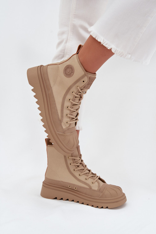 laisvalaikio batai su auliuku  pašiltinti Big Star OO274A356 smėlio spalvos