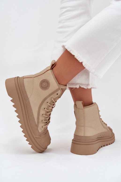 laisvalaikio batai su auliuku  pašiltinti Big Star OO274A356 smėlio spalvos