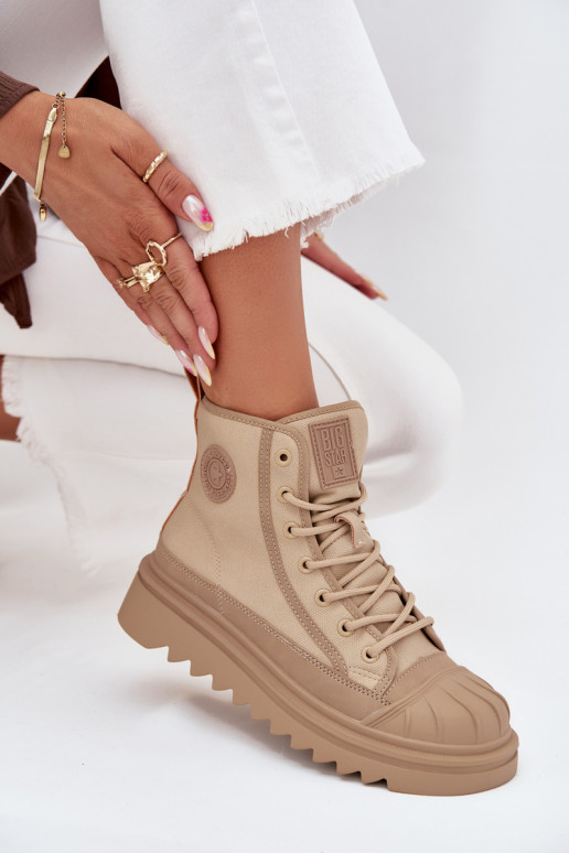 laisvalaikio batai su auliuku  pašiltinti Big Star OO274A356 smėlio spalvos