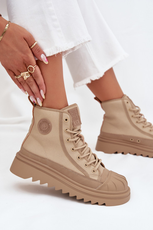 laisvalaikio batai su auliuku  pašiltinti Big Star OO274A356 smėlio spalvos