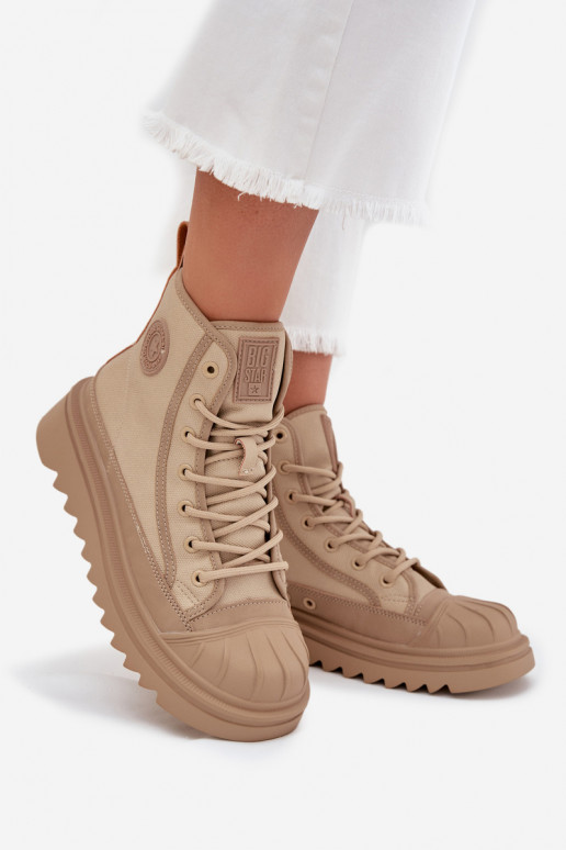 laisvalaikio batai su auliuku  pašiltinti Big Star OO274A356 smėlio spalvos