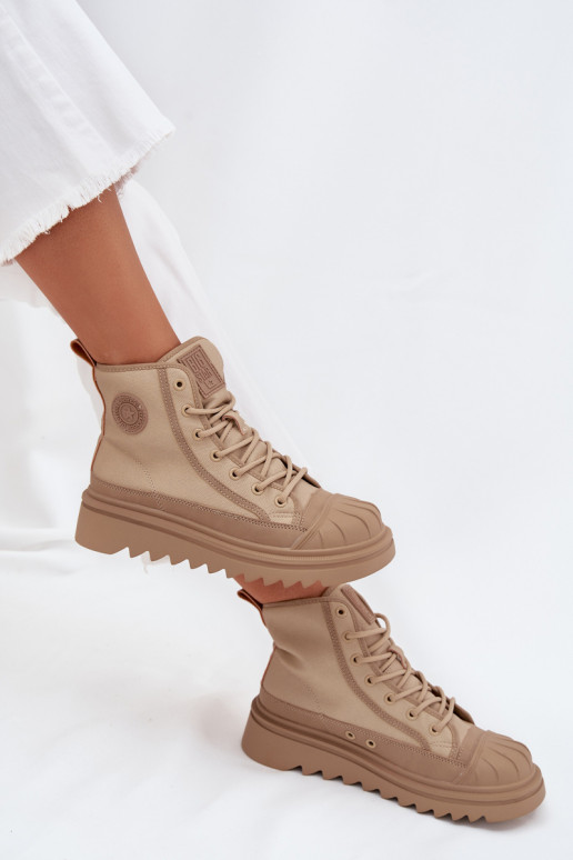 laisvalaikio batai su auliuku  pašiltinti Big Star OO274A356 smėlio spalvos