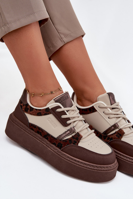 modelio batai su platforma Big Star SS274356 su leopardo kailio raštais rudos-smėlio spalvos   modelio batai su platforma Big Star SS274356 su leopardo kailio raštais rudos-smėlio spalvos