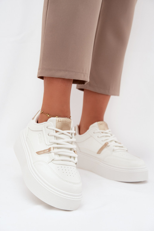 Moteriški baltos spalvos sneakers stiliaus batai su platforma Big Star SS274359