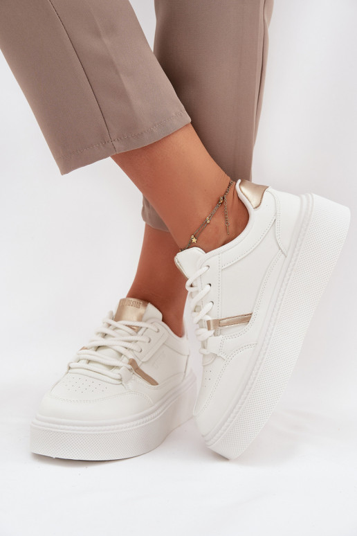 Moteriški baltos spalvos sneakers stiliaus batai su platforma Big Star SS274359