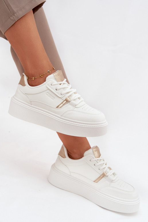 Moteriški baltos spalvos sneakers stiliaus batai su platforma Big Star SS274359