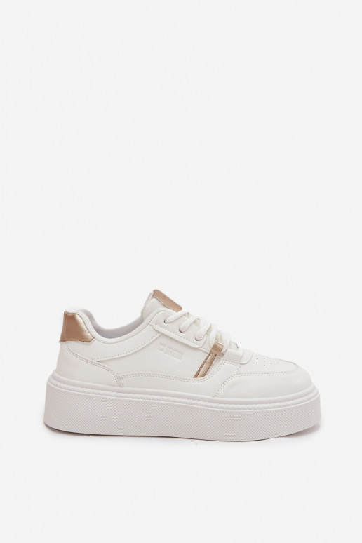 Moteriški baltos spalvos sneakers stiliaus batai su platforma Big Star SS274359