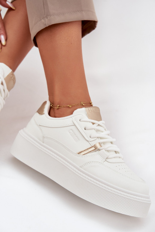 Moteriški baltos spalvos sneakers stiliaus batai su platforma Big Star SS274359