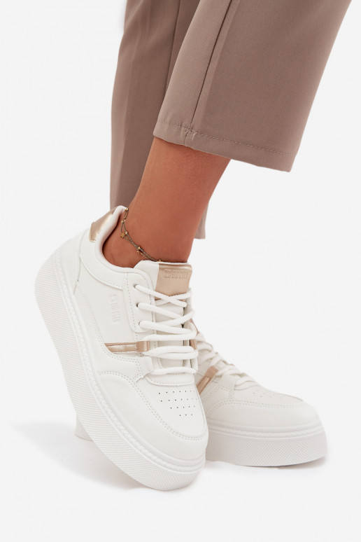Moteriški baltos spalvos sneakers stiliaus batai su platforma Big Star SS274359