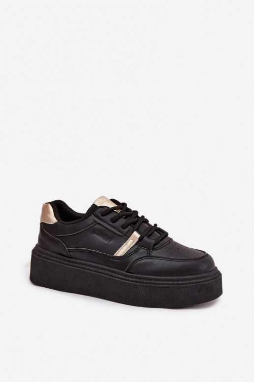 Moteriški juodos spalvos sneakers stiliaus batai su platforma Big Star SS274360