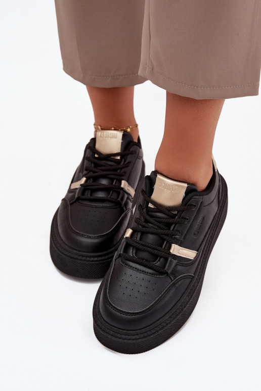 Moteriški juodos spalvos sneakers stiliaus batai su platforma Big Star SS274360