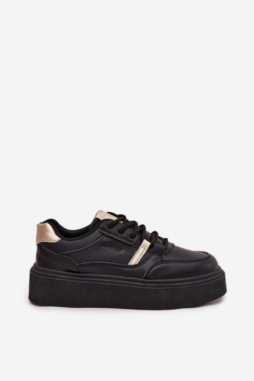 Moteriški juodos spalvos sneakers stiliaus batai su platforma Big Star SS274360