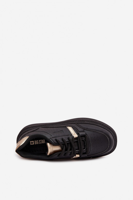 Moteriški juodos spalvos sneakers stiliaus batai su platforma Big Star SS274360