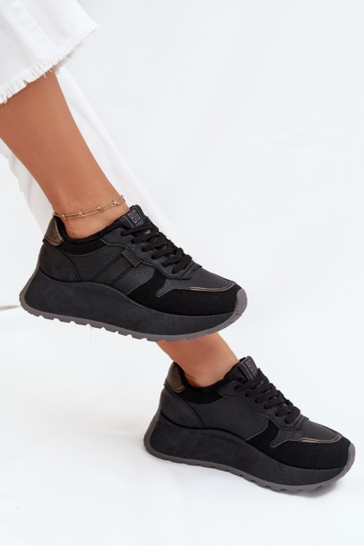 pašiltinti  modelio batai  su platforma Big Star SS274007 HI-POLY SYSTEM Juodos spalvos