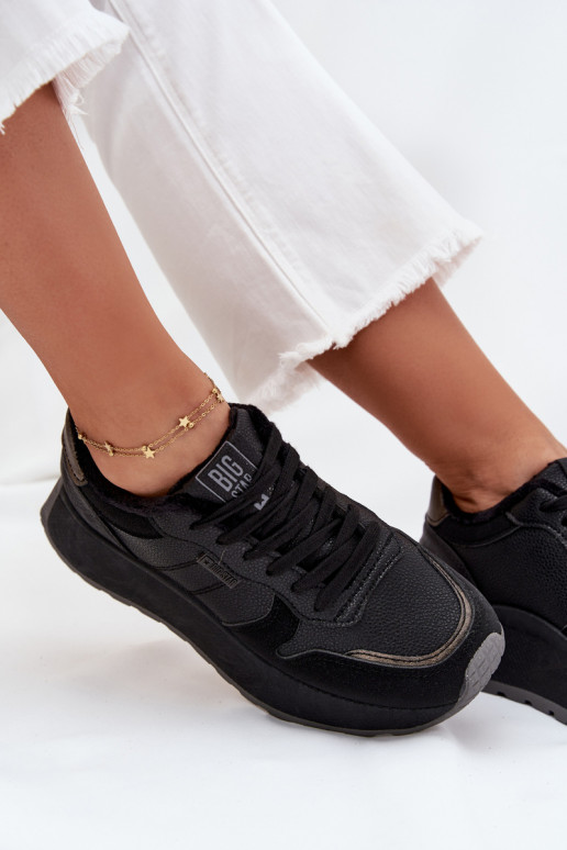 pašiltinti  modelio batai  su platforma Big Star SS274007 HI-POLY SYSTEM Juodos spalvos