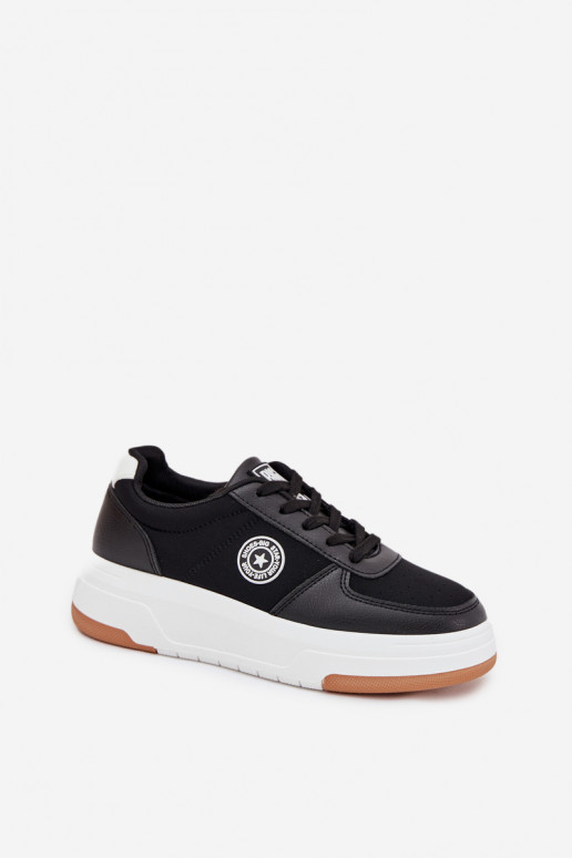 Juodos spalvos moteriški sneakers stiliaus batai su platforma Big Star RR274573 HI-POLY SYSTEM