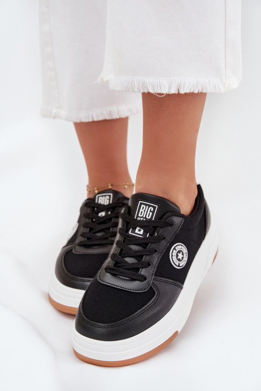Juodos spalvos moteriški sneakers stiliaus batai su platforma Big Star RR274573 HI-POLY SYSTEM