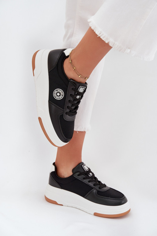 Juodos spalvos moteriški sneakers stiliaus batai su platforma Big Star RR274573 HI-POLY SYSTEM