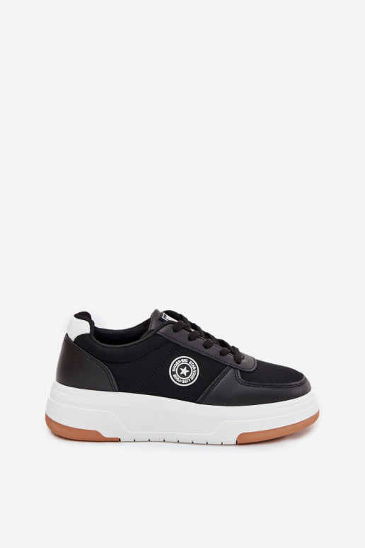 Juodos spalvos moteriški sneakers stiliaus batai su platforma Big Star RR274573 HI-POLY SYSTEM
