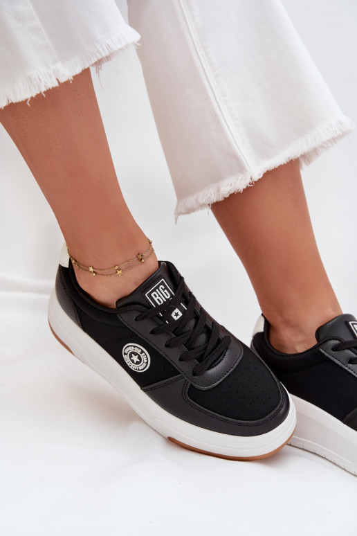 Juodos spalvos moteriški sneakers stiliaus batai su platforma Big Star RR274573 HI-POLY SYSTEM