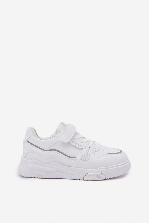Vaikiški baltos spalvos sneakers stiliaus batai su lipniais užsegimais Big Star SS374042