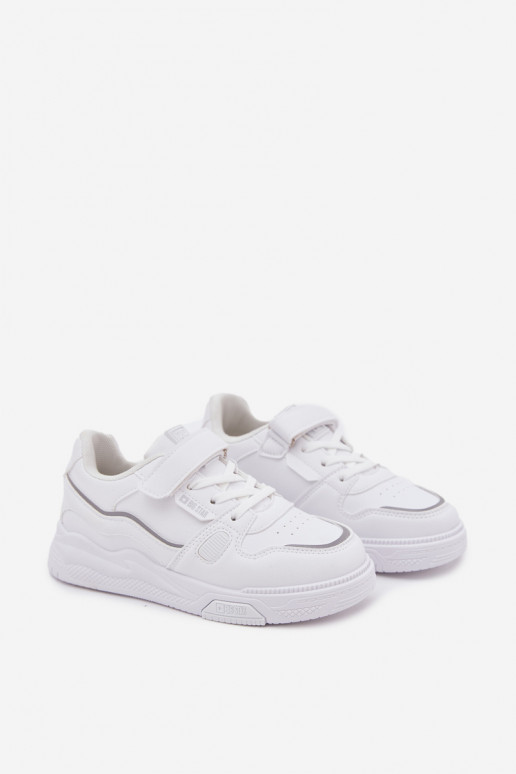 Vaikiški baltos spalvos sneakers stiliaus batai su lipniais užsegimais Big Star SS374042
