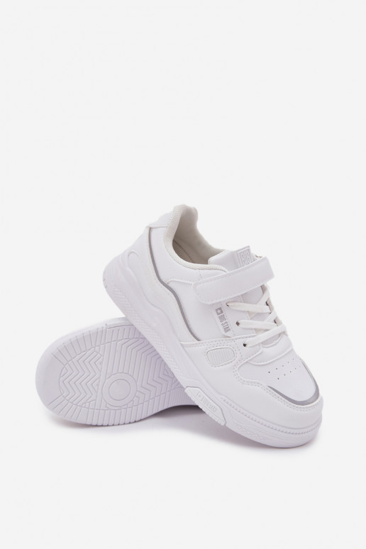 Vaikiški baltos spalvos sneakers stiliaus batai su lipniais užsegimais Big Star SS374042