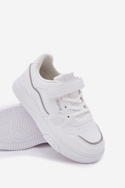 Vaikiški baltos spalvos sneakers stiliaus batai su lipniais užsegimais Big Star SS374042
