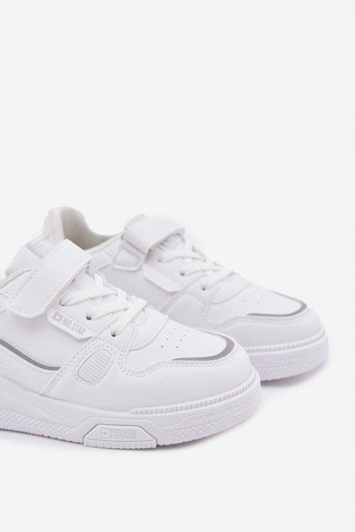 Vaikiški baltos spalvos sneakers stiliaus batai su lipniais užsegimais Big Star SS374042