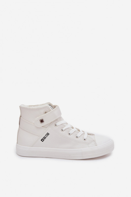 Oda pašiltinti laisvalaikio batai BIG STAR V274541FIN baltos spalvos Oda pašiltinti laisvalaikio batai BIG STAR V274541FIN baltos spalvos
