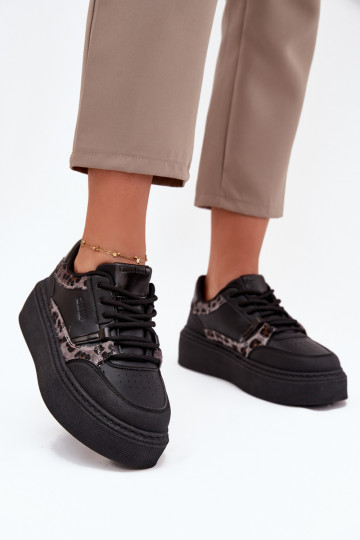 modelio batai su platforma Big Star SS274358 su leopardo kailio raštais Juodos spalvos 2