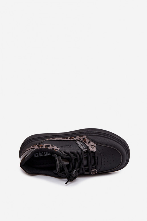   modelio batai su platforma Big Star SS274358 su leopardo kailio raštais Juodos spalvos