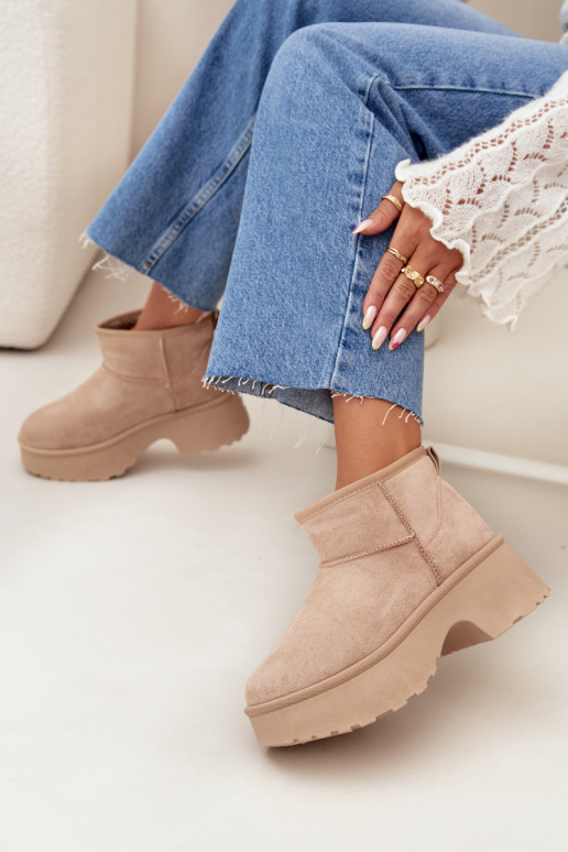 sniego batai  Įsispiriamo modelio pašiltinti su kailiuku viduje chaki spalvos Mavelle