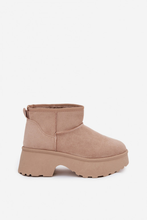 sniego batai  Įsispiriamo modelio pašiltinti su kailiuku viduje chaki spalvos Mavelle