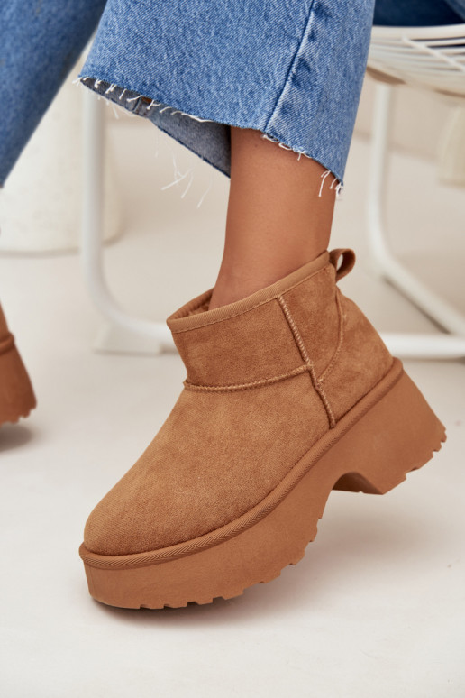 sniego batai  Įsispiriamo modelio pašiltinti su kailiuku viduje rudos spalvos Mavelle