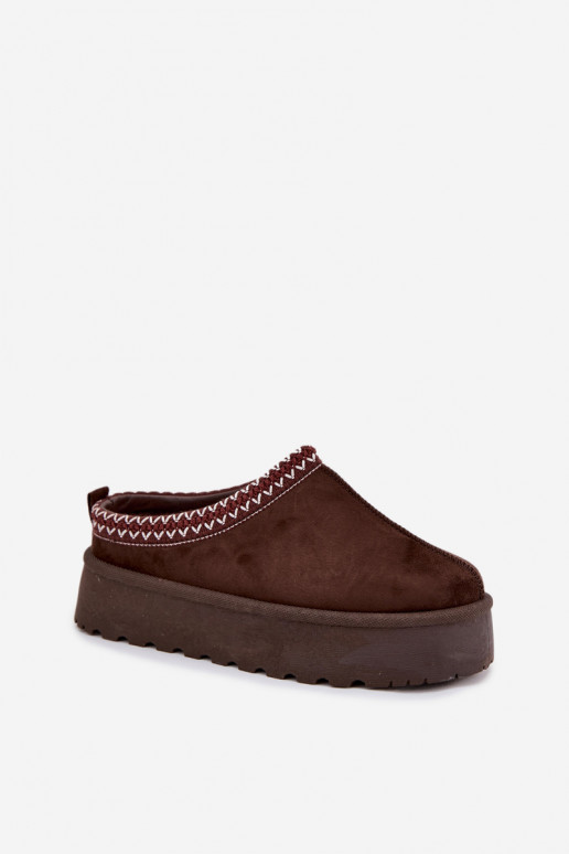  sniego batai  Z Haftem su platforma Czekoladowe Narirya