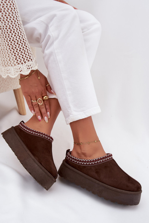  sniego batai  Z Haftem su platforma Czekoladowe Narirya