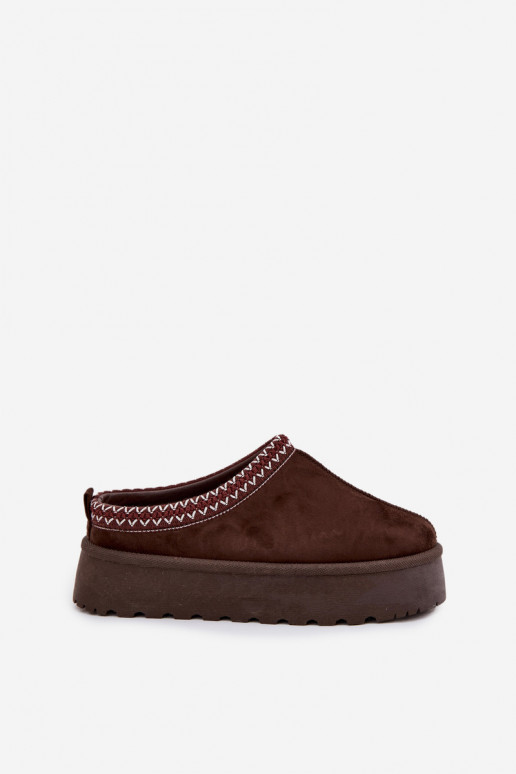  sniego batai  Z Haftem su platforma Czekoladowe Narirya