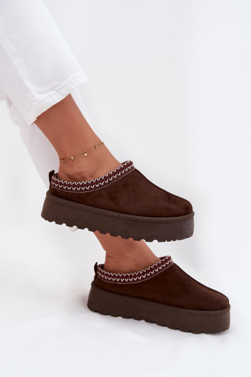  sniego batai  Z Haftem su platforma Czekoladowe Narirya