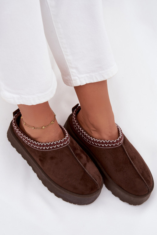  sniego batai  Z Haftem su platforma Czekoladowe Narirya