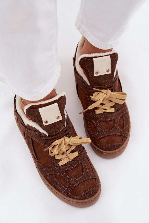  modelio batai  su platforma pašiltinti su kailiuku viduje rudos spalvos Solvia