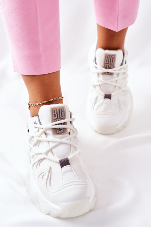  Sportinio stiliaus batai Memory Foam Big Star II274088 baltos spalvos