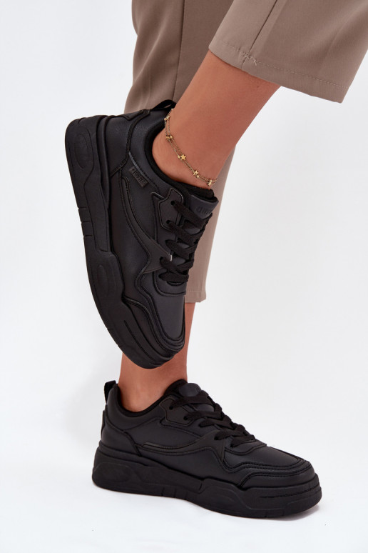 Moteriški juodi Sneakers modelio batai su platforma Big Star SS274589 HI-POLY SYSTEM