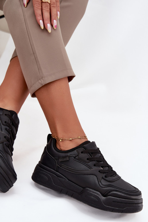 Moteriški juodi Sneakers modelio batai su platforma Big Star SS274589 HI-POLY SYSTEM