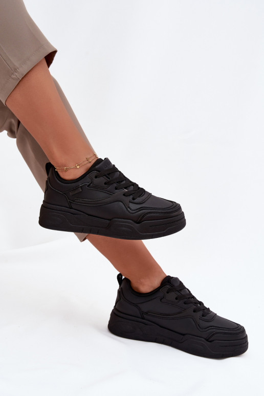 Moteriški juodi Sneakers modelio batai su platforma Big Star SS274589 HI-POLY SYSTEM