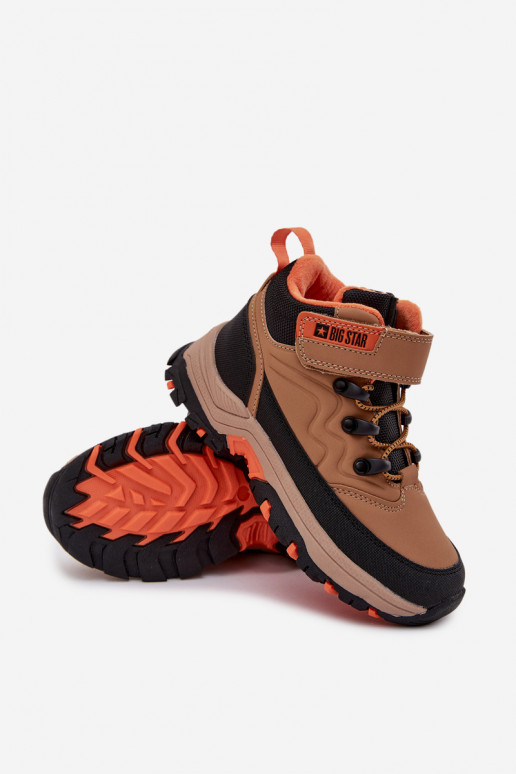 batai sniego batai Vaikiški su lipniais užsegimais Big Star SS374012 rudos spalvos batai sniego batai Vaikiški su lipniais užsegimais Big Star SS374012 rudos spalvos