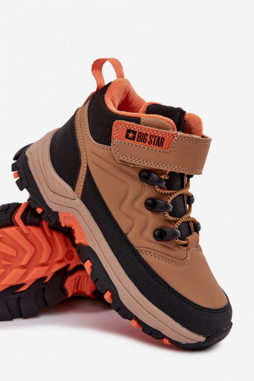 batai sniego batai Vaikiški su lipniais užsegimais Big Star SS374012 rudos spalvos batai sniego batai Vaikiški su lipniais užsegimais Big Star SS374012 rudos spalvos