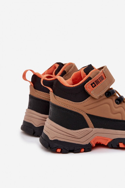 batai sniego batai Vaikiški su lipniais užsegimais Big Star SS374012 rudos spalvos batai sniego batai Vaikiški su lipniais užsegimais Big Star SS374012 rudos spalvos