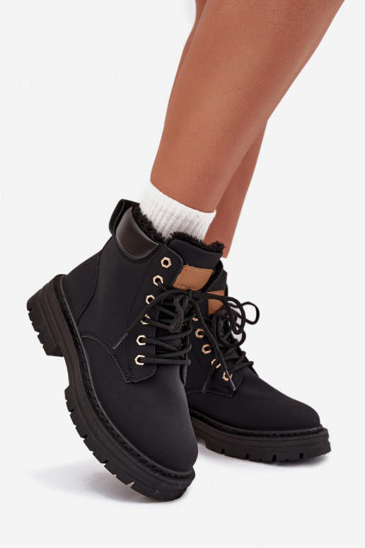 batai  pašiltinti su kailiuku viduje  Juodos spalvos Tharika batai  pašiltinti su kailiuku viduje  Juodos spalvos Tharika