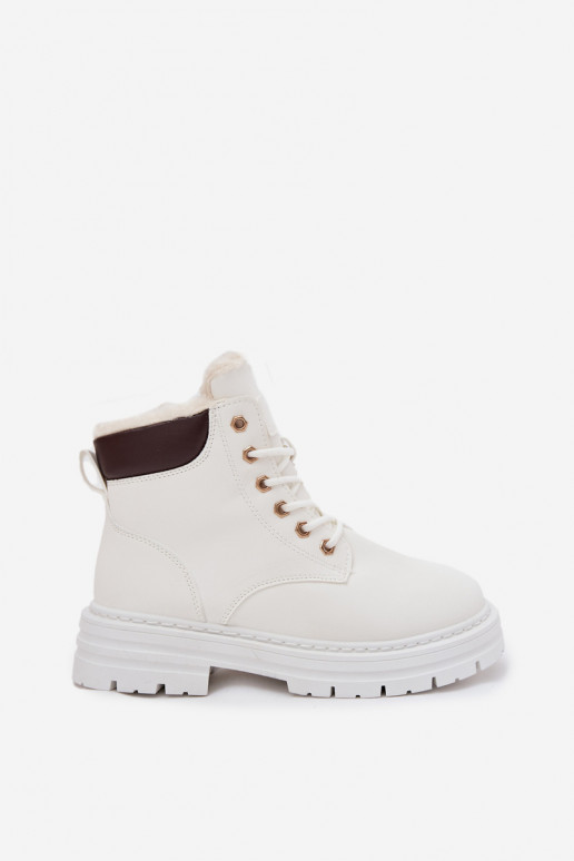 batai  pašiltinti su kailiuku viduje  baltos spalvos Tharika